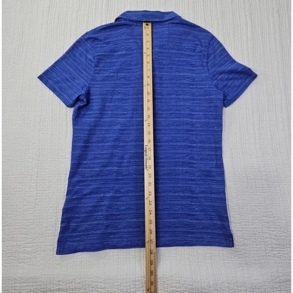 Banana Republic Polo Tennis Golf Shirt Men's M Navy Blue Chambray EUC LN Std Fit